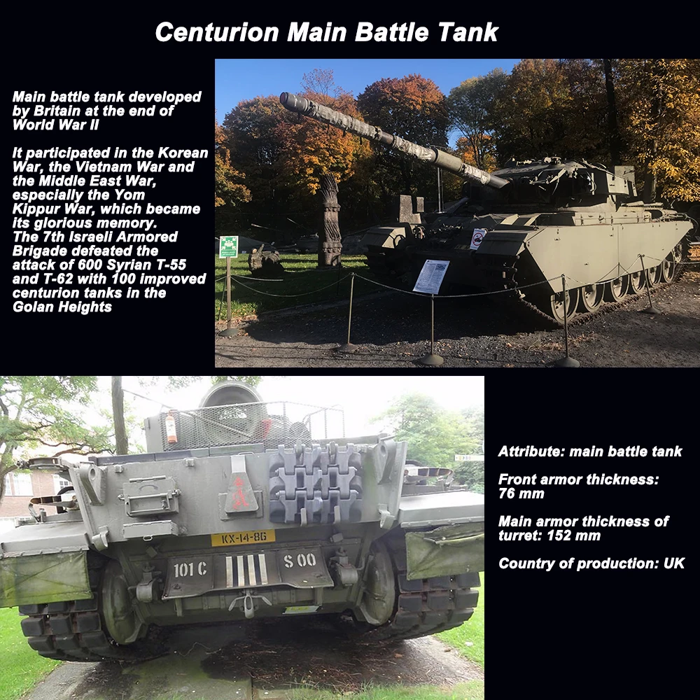 Remote Control Heavy UK/MK5 Centurion Main Battle Tank War Military Vehicle Simulation Smoke Shooting Effect Collection 4