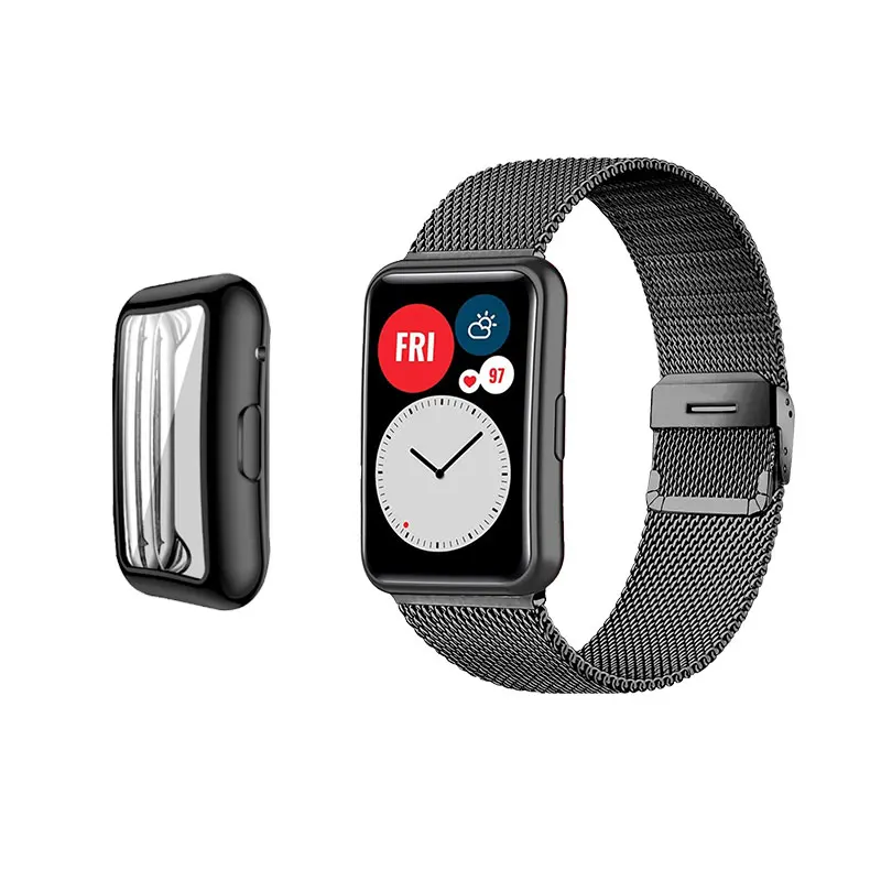 Metal Bracelet Strap with Case and Screen Protector