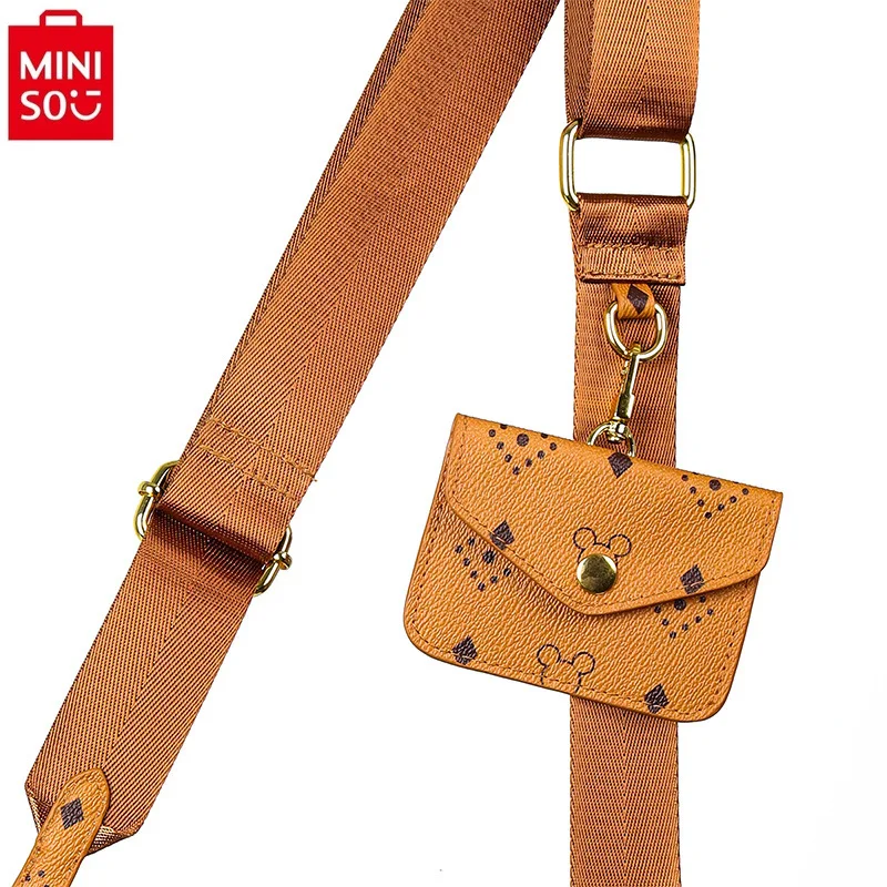 MINISO Disney Women's Classic Multi functional Luxury Brand Mickey Printed Crossbody Bag High Quality Versatile Shoulder Bag