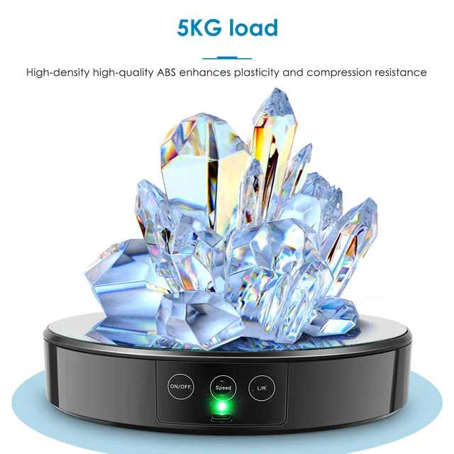 Plateau Tournant électrique, Support Rotatif à 360°, Présentoir à Bijoux, Pour Montre, Téléphone, Bijoux, Doré