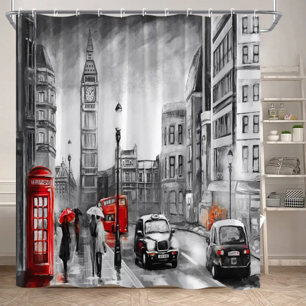 Urban Architecture Shower Curtain New York City Center Architectural  Landscape Bathtub Partition Polyester Fabric Bathroom Decor - AliExpress, image size:1000x1000