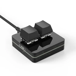 RGB Mini Macro Programming Keyboard with Customizable Knob and Red Switches - Red Switch (2 Key Black)