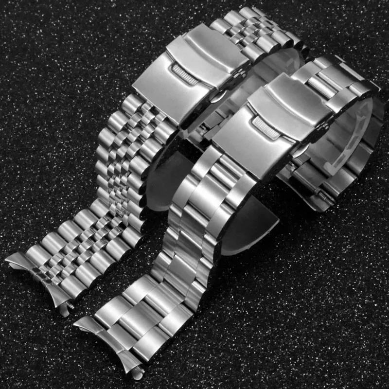 

Luxury Solid Stainless Steel Strap 18mm 19mm 20mm 22mm 24mm for Seiko SKX007 Curved End Bracelet Wrist Band Watch Accessories