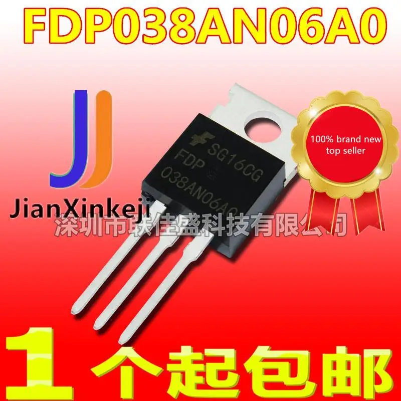 

10 шт., 100% оригинальная новая фотосессия, FDP038AN06A0 038AN06A0 80A 60 в TO-220 N-channel в наличии