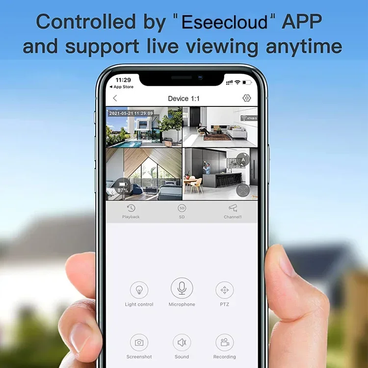 5MP 자동 추적 인체 감지 8채널 WIFI NVR 홈 보안 키트 3MP 무선 PTZ 돔 카메라 시스템 컬러 야간 투시경