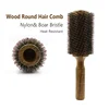 Professional 65mm Wood Round Hairbrush Roll Hairdresser Combs Boar Bristle Curly Hair Brush Straightening Brush For Hairdresser 1
