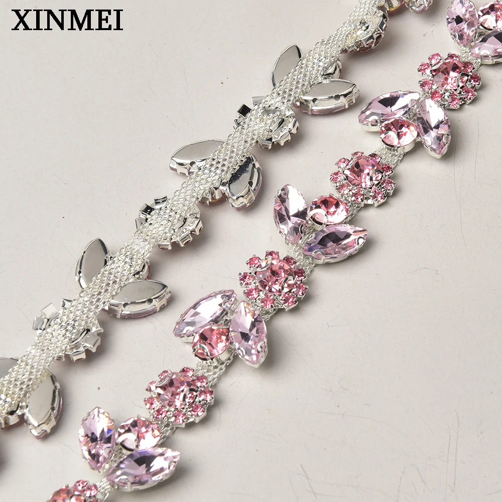Crystal Rhinestone Chain Trim 10 Yards - 2mm Light Peach Claw Chain For DIY Clothing & Craft Decor - View #8