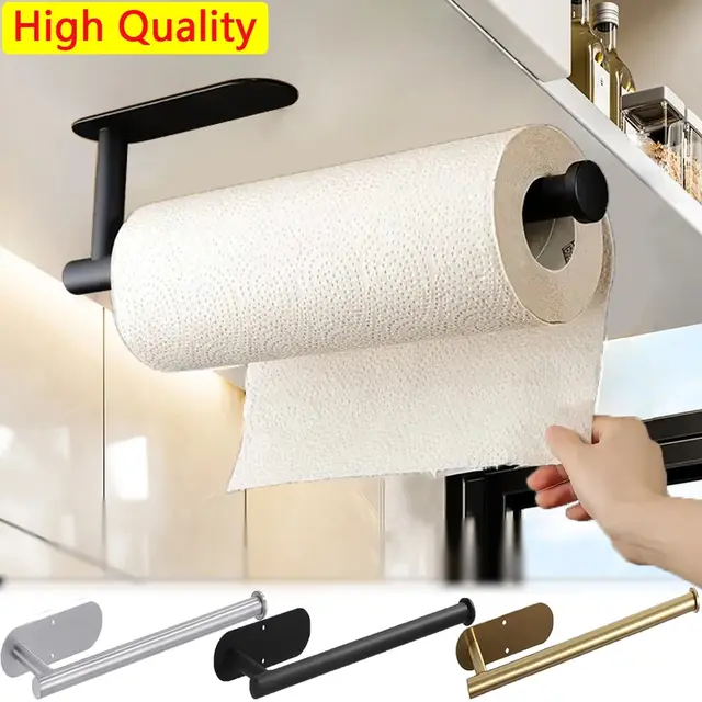 Kitchen Paper Towel Holder Adhesive Tissue Hanger Toilet Roll Paper Dispenser Cabinet Storage Napkin Rack Bathroom Accessories 1