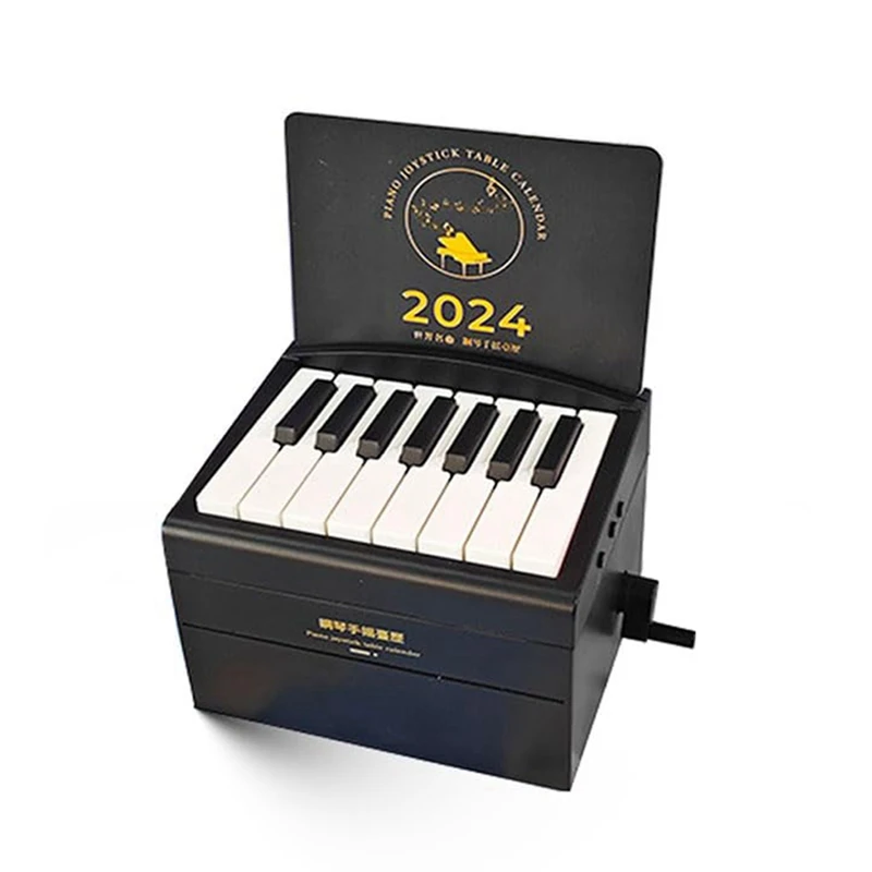 

HOT-Playable Piano Desk Calendar For 2024, Timer Calendar For 2024, 3D Notepad Calendar, 52 World Famous Music Scores