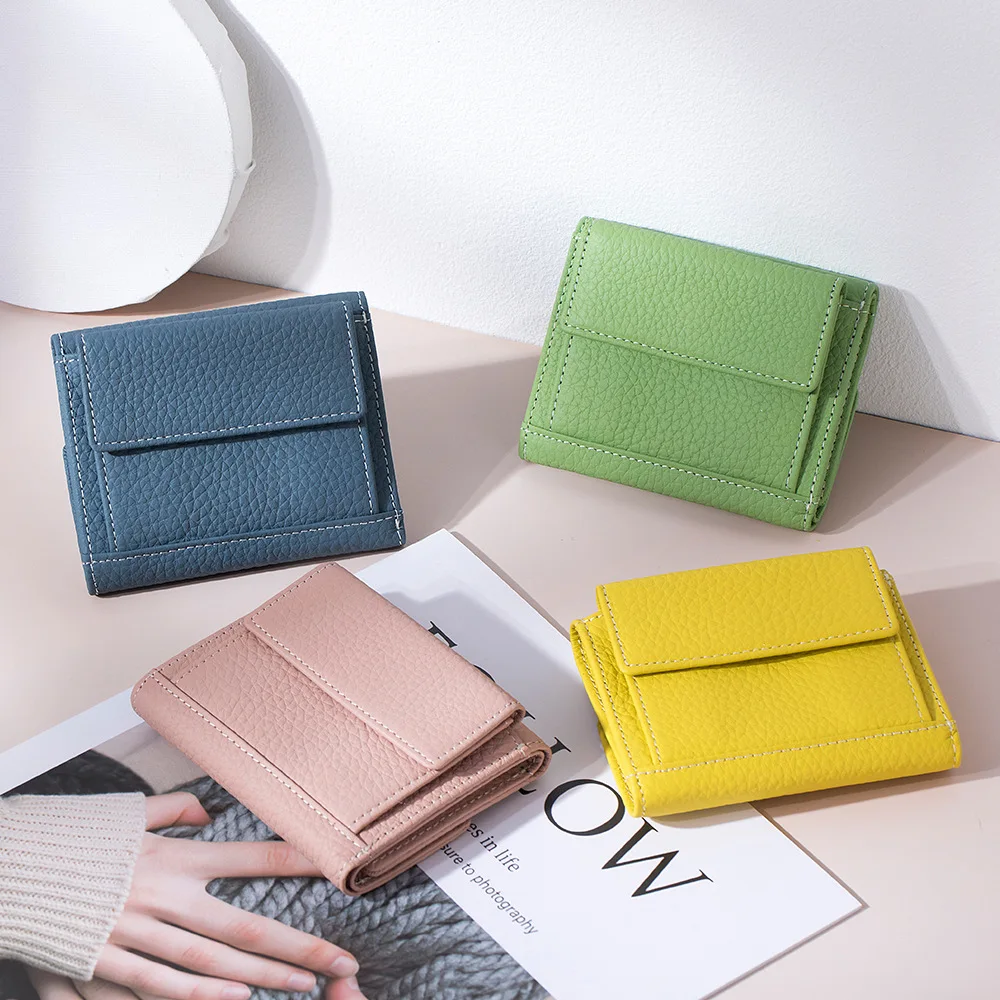 Folding Mini Wallet Card Wallet Women Small Wallet Designer Slim Credit Card Holder Coin Pocket Portable Wallet Change Money Bag