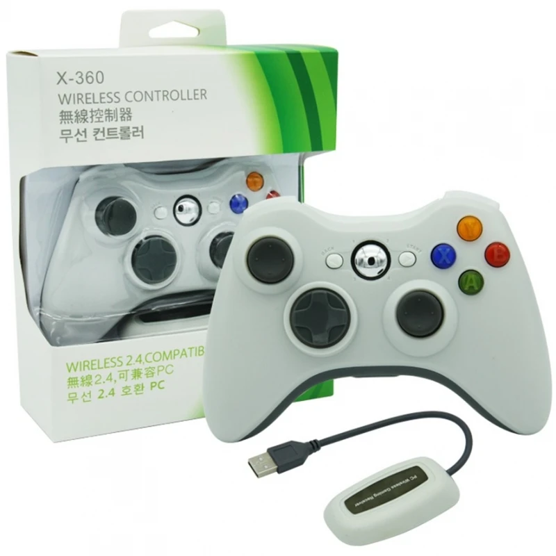 Controller Wireless Per Ricevitore Usb Bianco Microsoft Xbox 360 / Pc Senza Cavo # Microsoft Xbox 360 # Pc