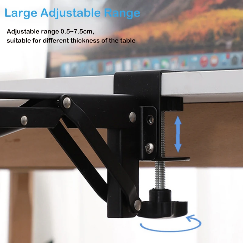 Extension Stand Diy Height Sturdy Under Desk Ergonomic Pull Out Keyboard Tray Clamp Cold Rolled Steel for Laptop Accessories keyboard stand