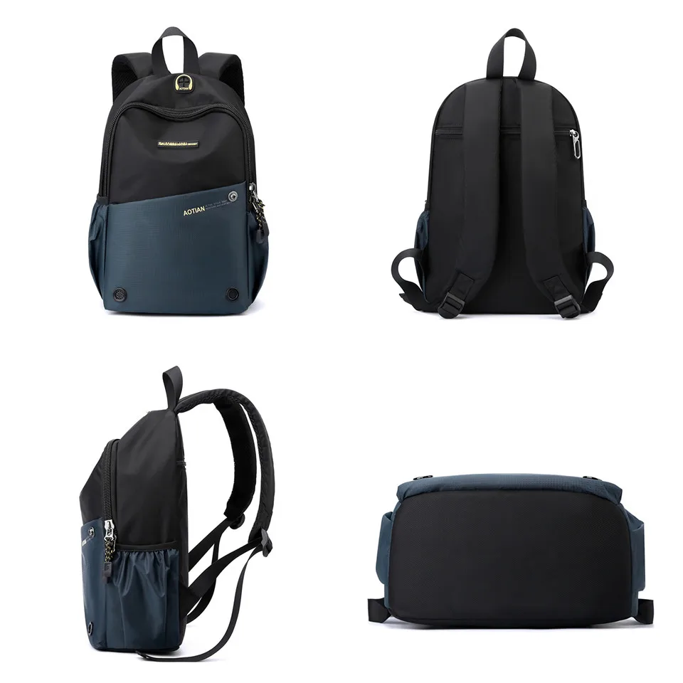 New Waterproof Oxford Men Backpack Zipper School Bags For Teenagers Small Shoulder Backpack Male Multifunction Rucksack 2