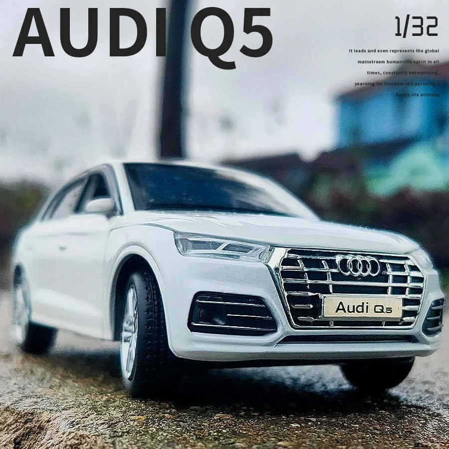 1/32 Audi Q5 SUV Sport Toy Car Model JKM Diecast Metal Vehicle Miniature Collection Sound & Light Free Wheels Collection Boys 6