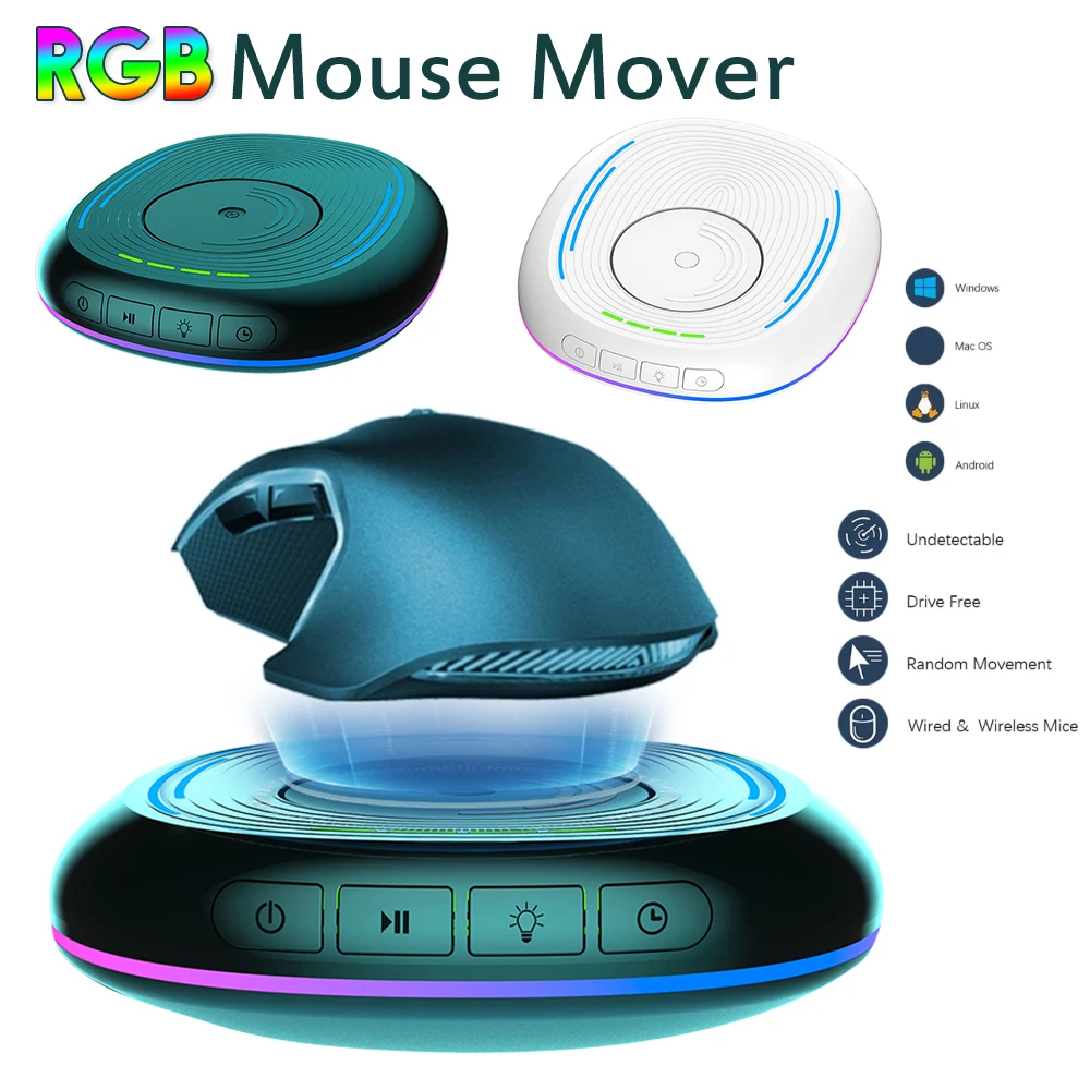 Mechanische Draaitafel Pad Rgb Verlichting Automatische Muis Jiggler