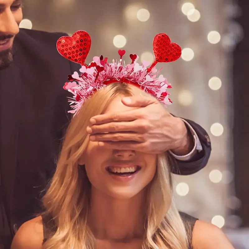 Heart Headpiece Heart Hair Accessories Valentines Day Headband Hair Hoop Photo Props Valentines Headband For Lovers Wives