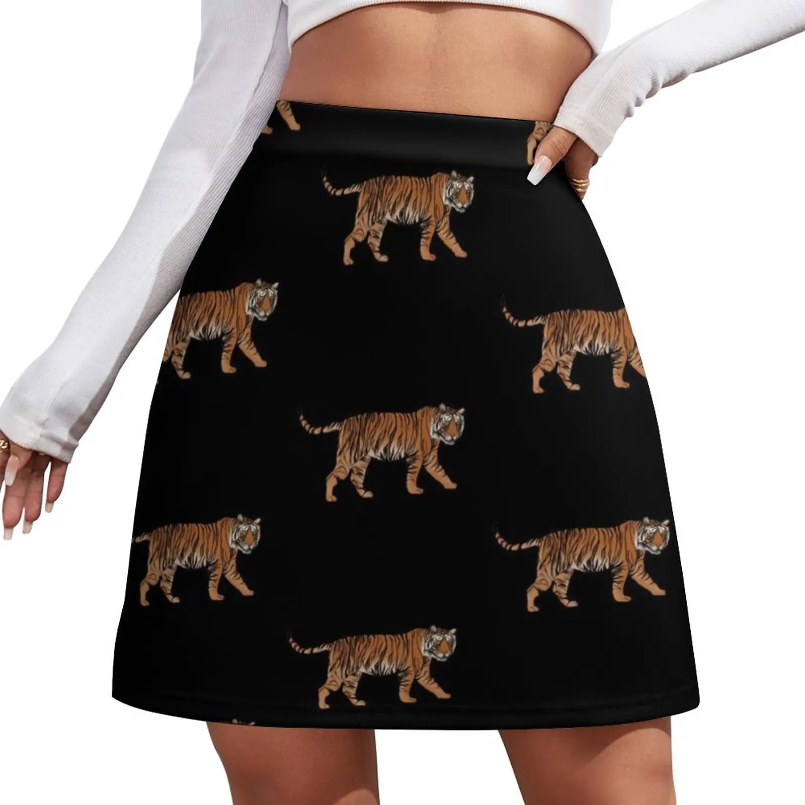 Tiger digital art Mini Skirt mini skirt korean women's clothes skirts for womens