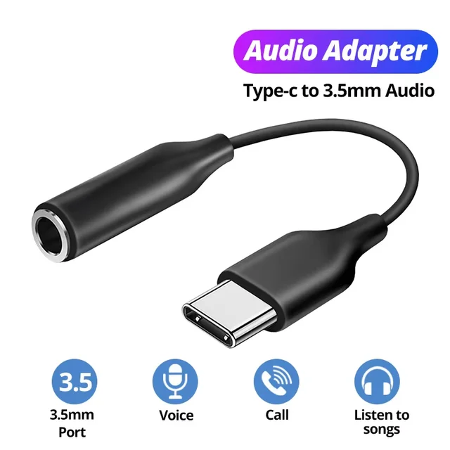 Type C To 3.5mm Audio Adapter 3.5 Jack Audio Cable for Huawei Xiaomi Redmi POCO Sumsang LG 3.5MM to USB C Aux Adputer for iPhone 1