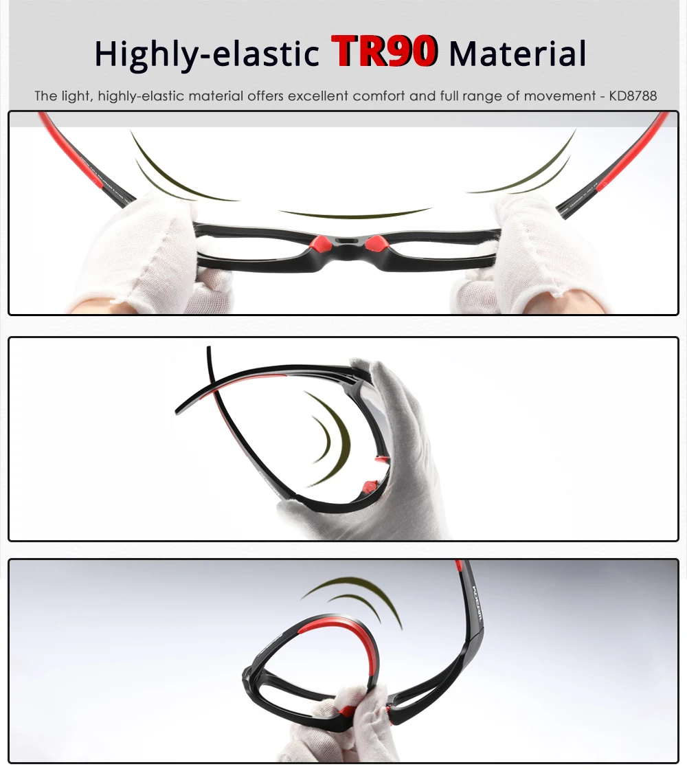 KDEAM Komplett Schwarze Polarisierte Herren-Sonnenbrille Sport- und Angelbrille mit Dickem TR90-Rahmen und Hartschalenetui – Detail 2