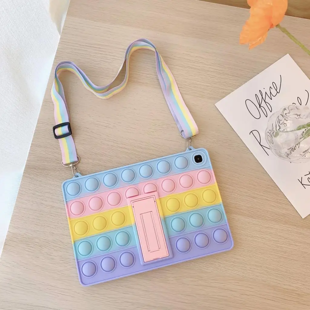 para Samsung Galaxy Tab Case a8 10.5 Sm-x200 X205 a7 10.4 T500 T505 T510 Rainbow Silicone Crianças Cobrir s6 Lite 10.4 Sm-p610 P615 s - Imagem 2