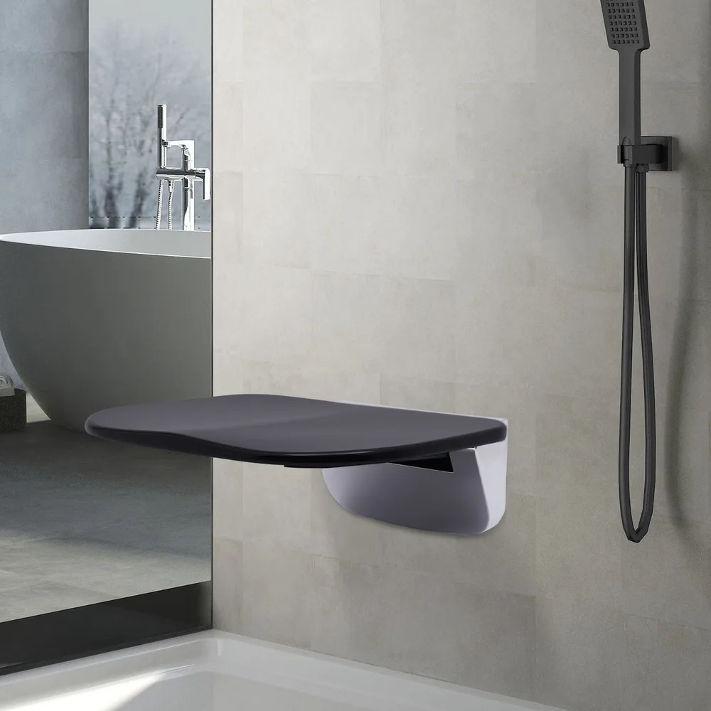 Bymaocar Folding Shower Seat Wall Mounted Easy to Clean Foldable Shower Chair 200kg Load-bearing for Disabled Elderly & Seniors