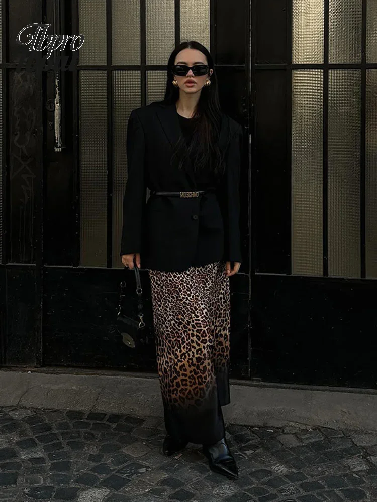 

Винтажная юбка с градиентным леопардовым принтом, модные женские Облегающие юбки с высокой талией, женская элегантная офисная уличная одежда для дам
