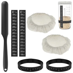 Complete Sourdough Starter Kit with Cloth Covers and Feeding Bands (7PCS)
