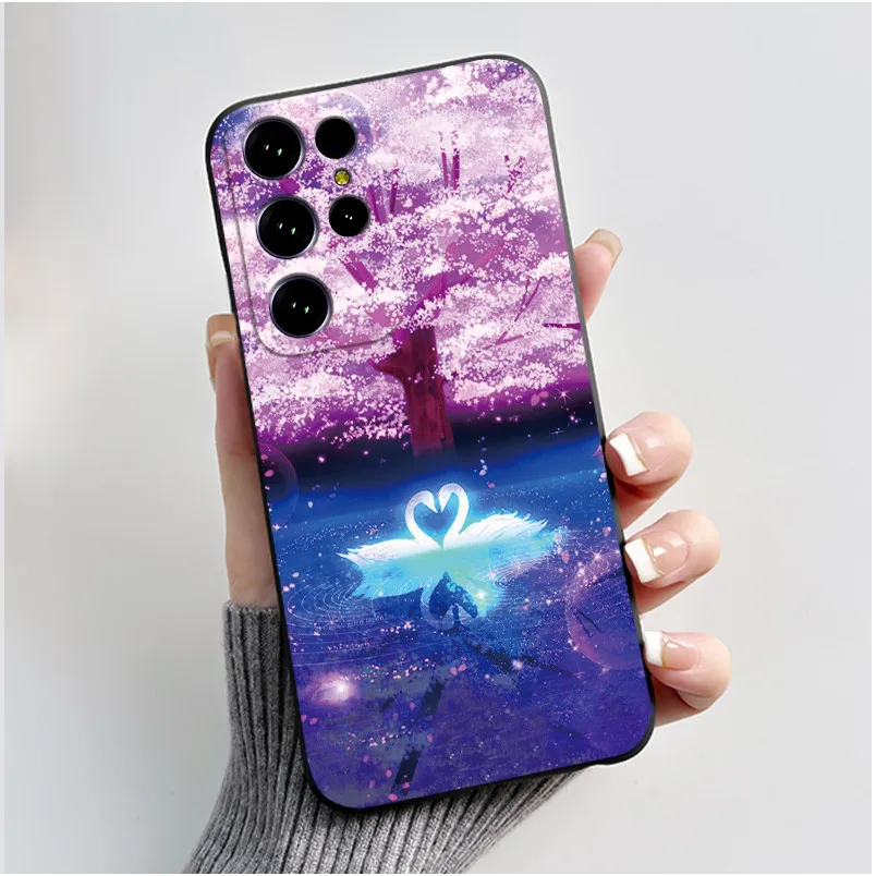 Aesthetic Cute Cat Cartoon Black Soft Silicone Shockproof Phone Case