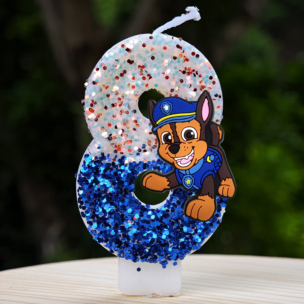 PAW Patrol Kerzen Nummer 0-9 Geburtstagstorten-Dekoration Geburtstagsparty Tortendekoration Baby-Shower-Dekoration Geschenk – Detail 9