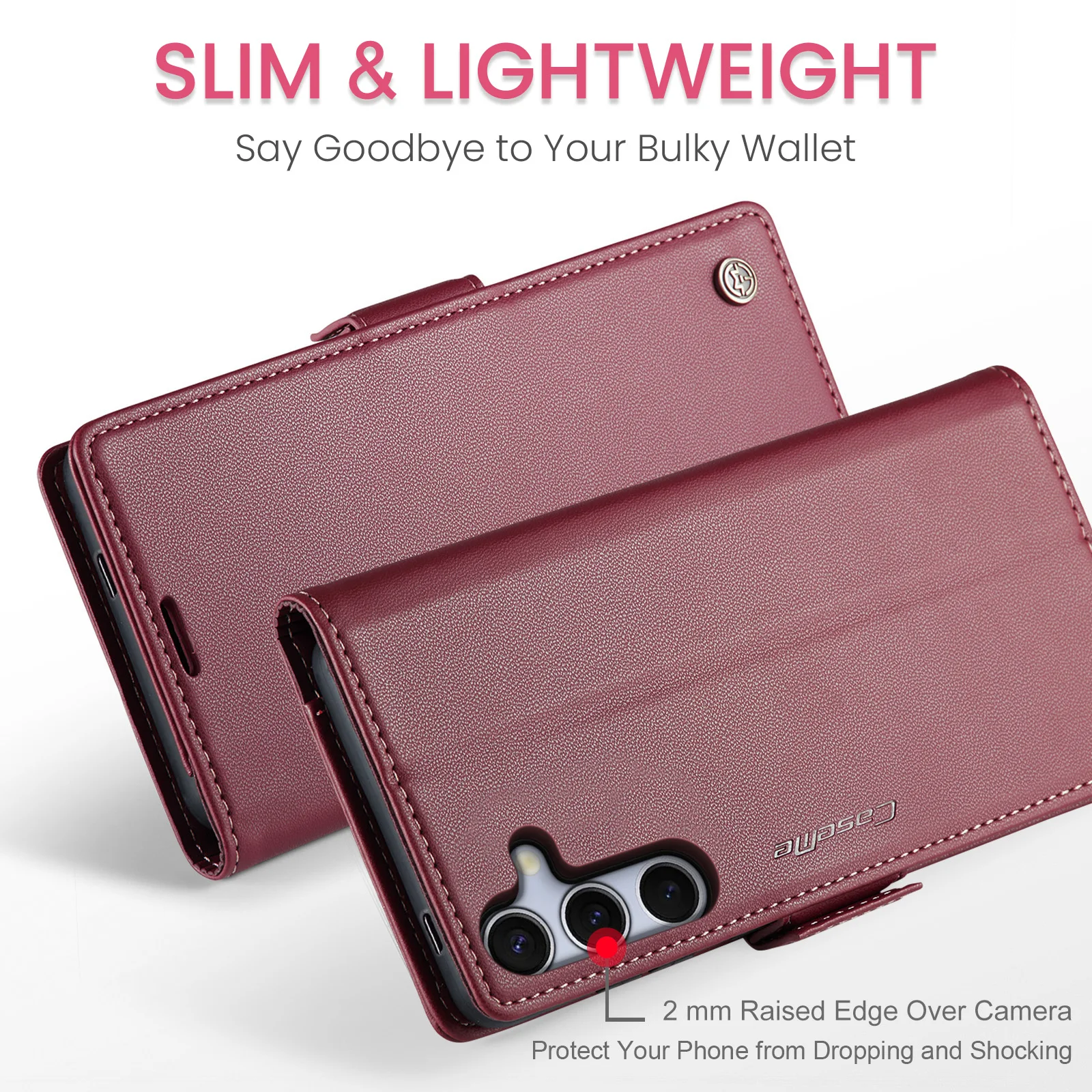 Premium Wallet Phone Case - Elegant PU Leather Book Flip with Card Pocket & Money Holder