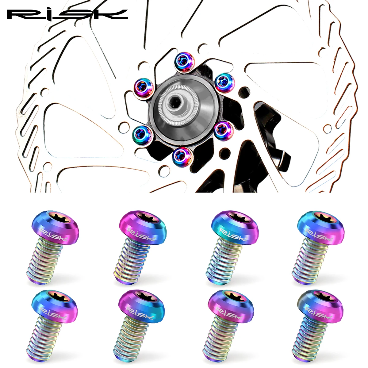 Mountain Bike T25 Disc Screw M5x10 Plum Blossom Disc Brake Fixing Screw Titanium Alloy Bicycle Brake Screws