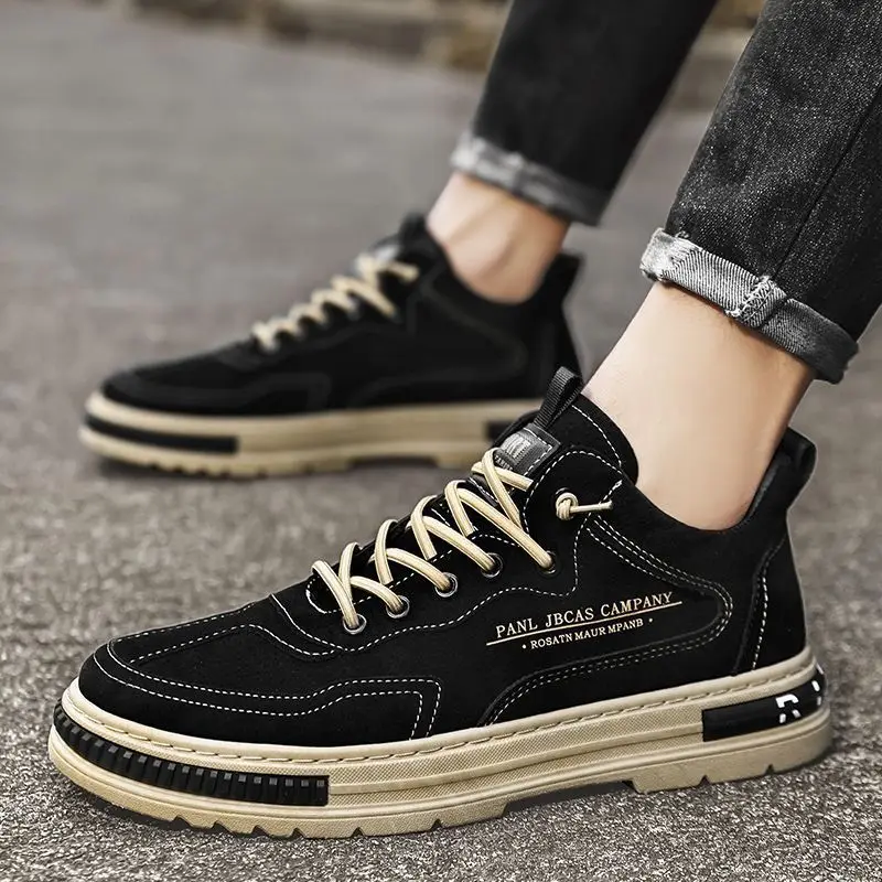 

Fashion Tooling Men's Shoes Autumn Winter Casual Lace-up Sneakers Outdoor Work Shoes Platform Non-slip Trekking Shoes for Men