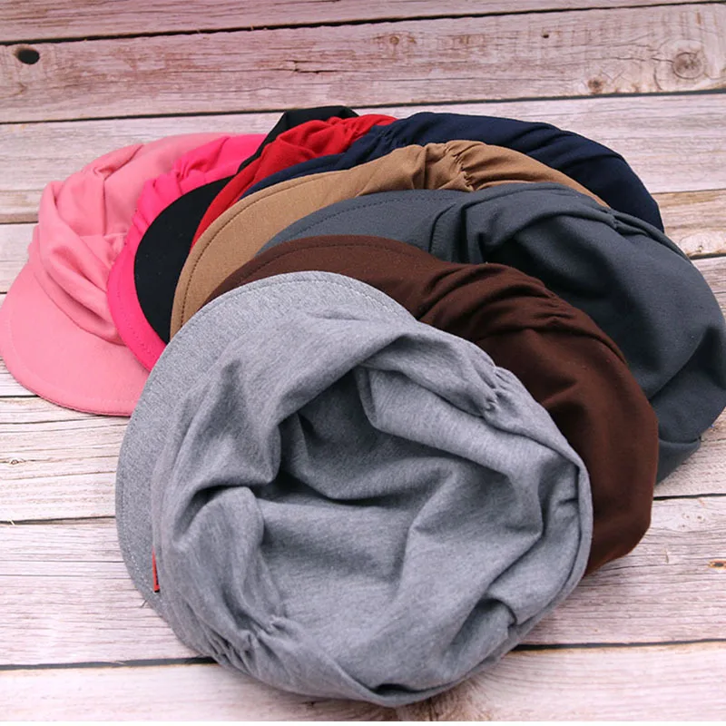 Earflap Visor Hat 10 Colors Adjustable Short Brim Foldable Hat for Women