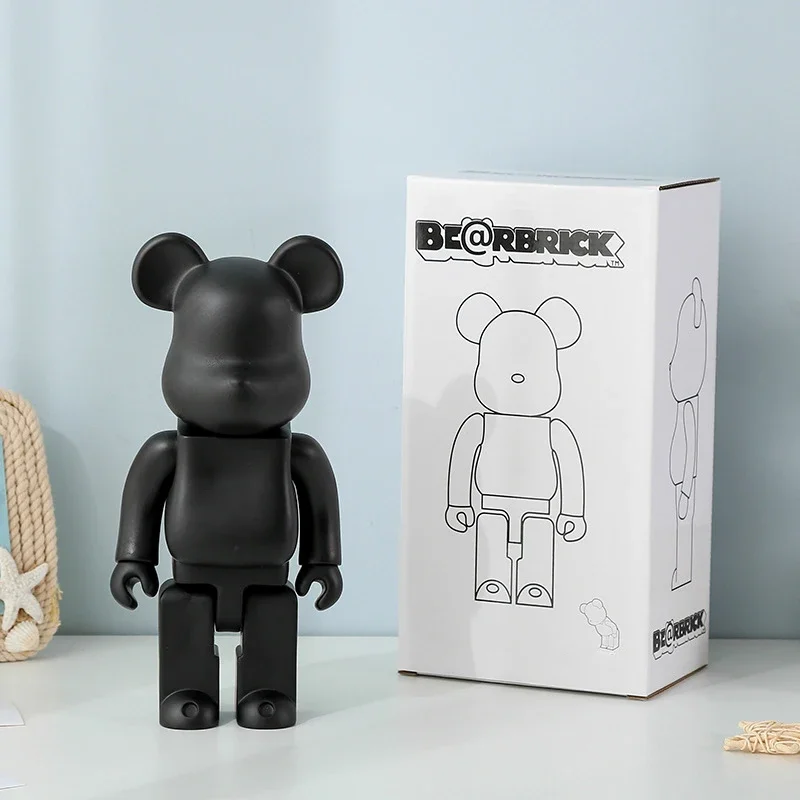 28cm 400% Bearbrick Bear@Brick Action Figures DIY Paint Bear Brick Toys Violent Bear Ornaments Home Decor Kids Birthday Gift Toy