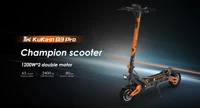 Trottinette électrique tout-terrain KuKirin G3 Pro 1200W*2 52V23.4AH, vitesse maximale 65 km/h, autonomie 80 km, freins hydrauliques avant et arrière 2