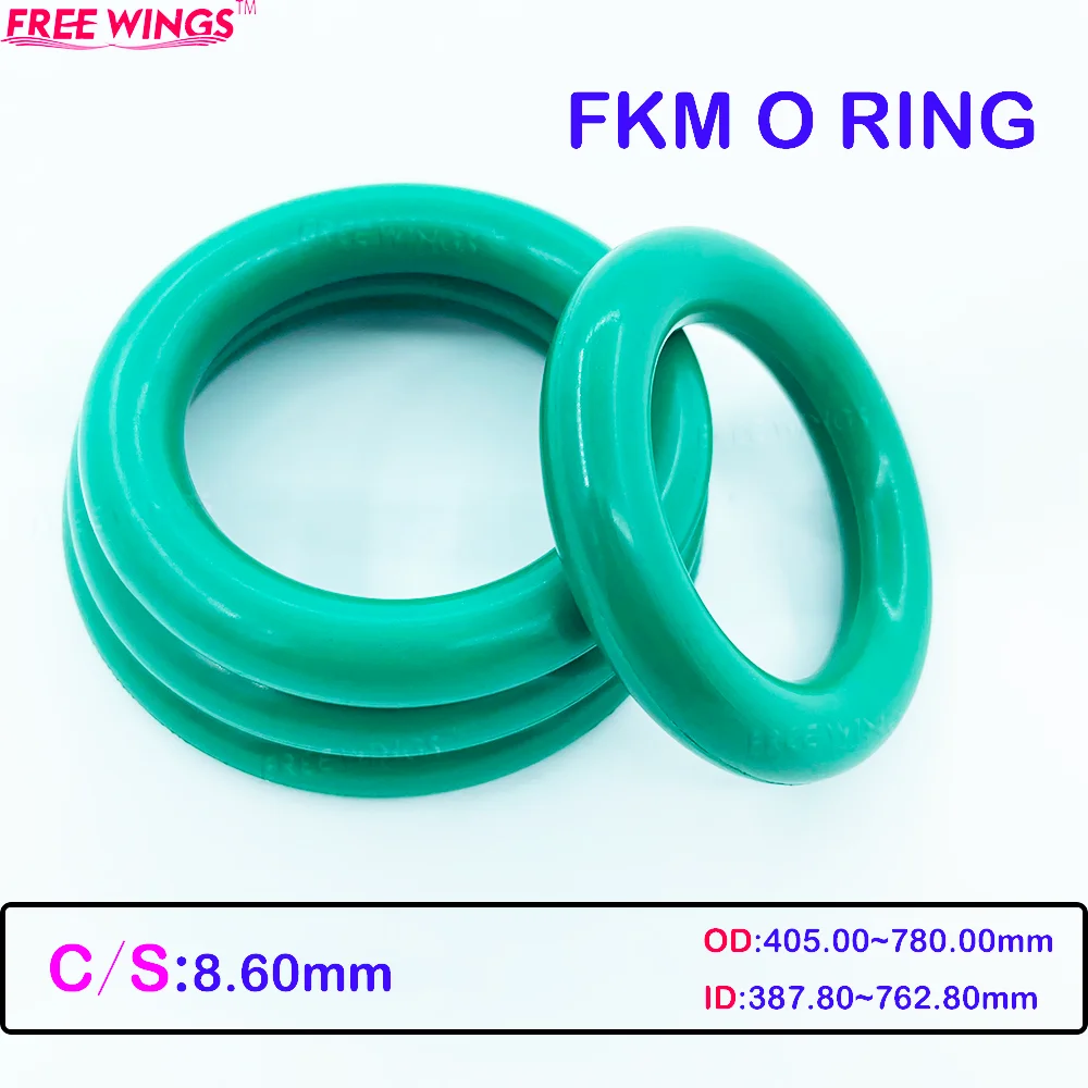 

Green FKM O ring CS 8.6mmOD 405mm-780mm O-Ring FKM Sealing ring Repair Skeleton Oil Seal Gasket Mechanical O Ring Seal washer