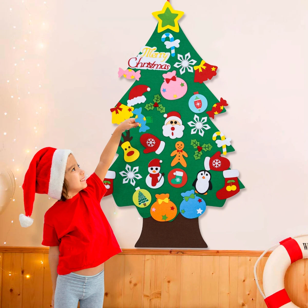 Christmas Tree Ornaments DIY Felt Christmas Tree Merry Christmas Decorations For Home Cristmas Ornament Xmas Navidad Gifts Santa Claus New Year Tree