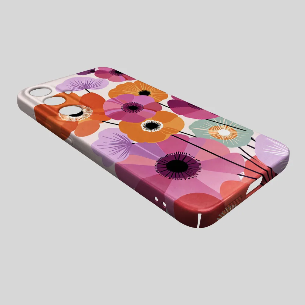 Modern Abstract Flower Pattern Hard PC Phone Case Cover