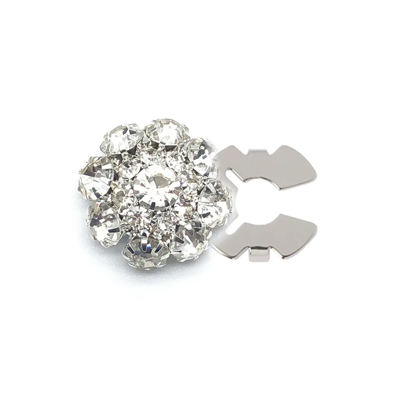 Button Covers European and American New Rhinestone Cross-border Crystal Alloy Copper Flower