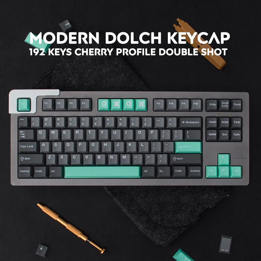 

192 Keys Clone GMK Modern Dolch Cherry Profile DOUBLE SHOT Mechanical Keyboard Keycap For MX Switch With 2U Shift 7U Space Bar