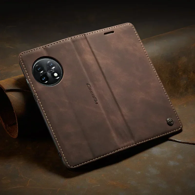 Magnetic Closure Leather Flip Wallet Phone Case with Card Slots and Shockproof Protective Stand