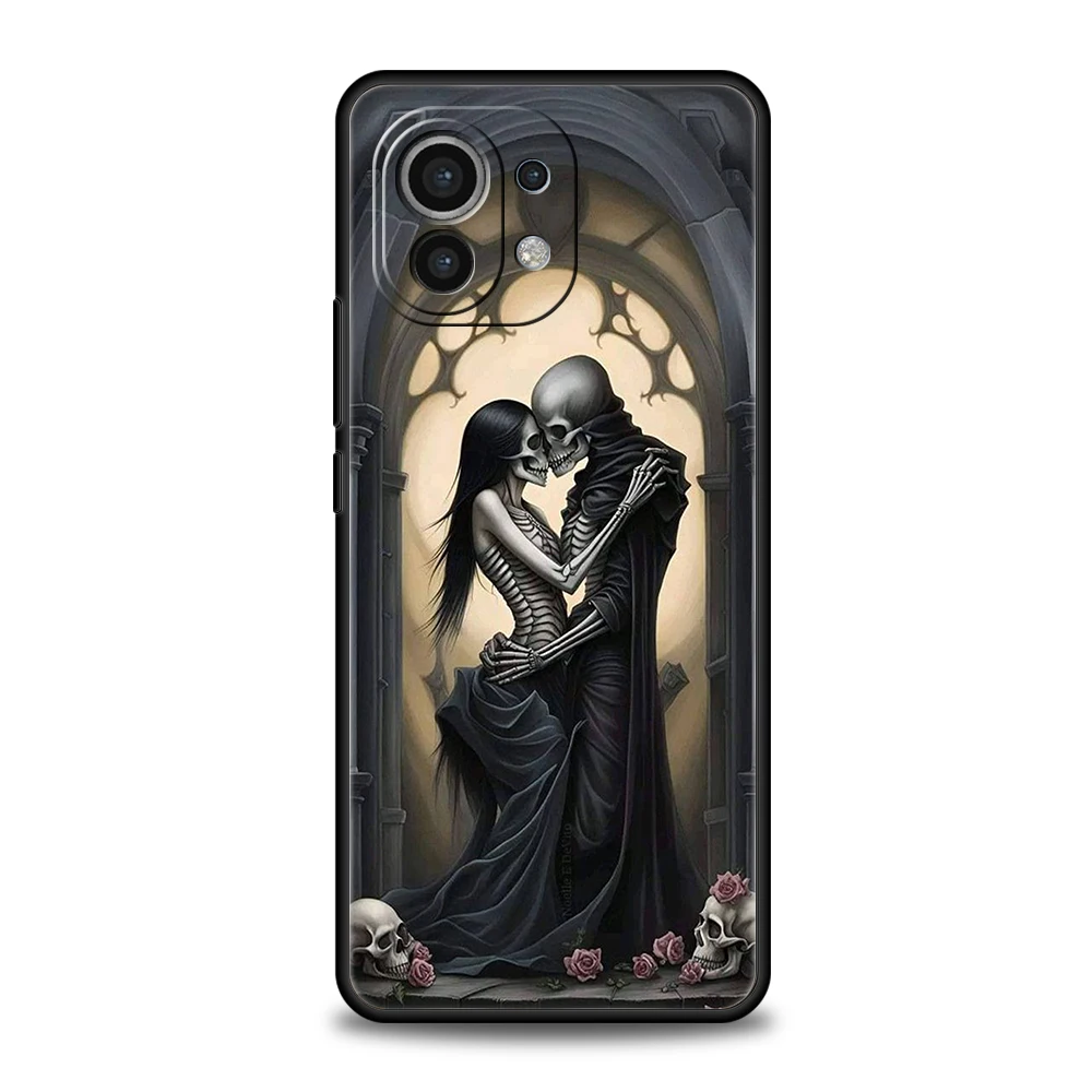 Love Skeleton Skull Shockproof Silicone Phone Case Cover