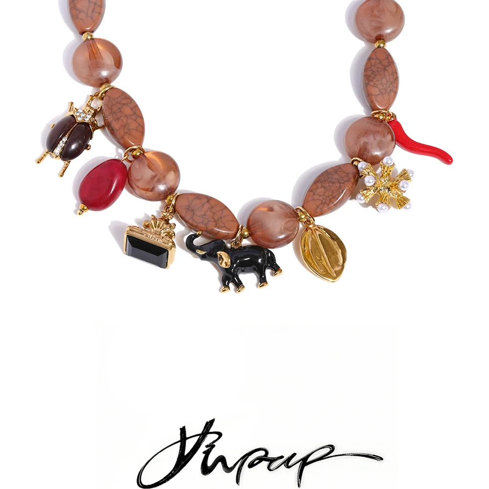 Yhpup Handmade Acrylic Beads Necklace