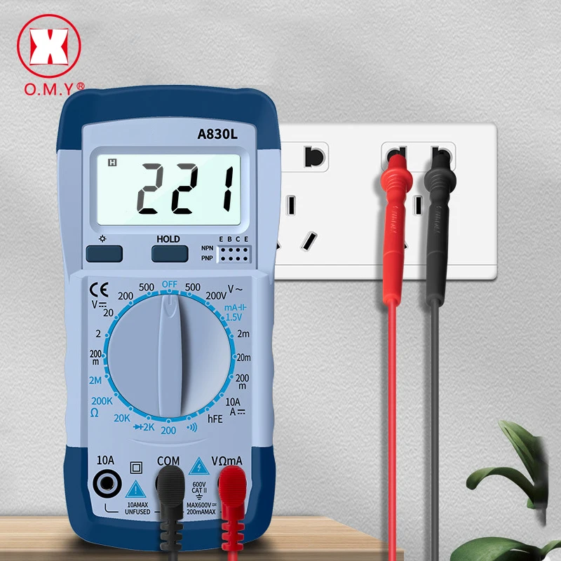 

Цифровой мультиметр A830L, тестер с ЖК дисплеем и функцией зуммера, для измерения напряжения и силы тока, переменного/постоянного тока