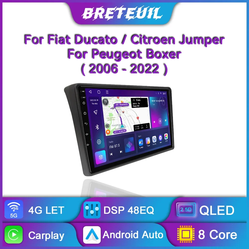 For Fiat Ducato Peugeot Boxer Citroen Jumper 2 2006-2022 Car Radio  Android Multimedia Player Auto Carplay Touch Screen Navi GPS