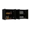 Portofino 150 Wall Cabinet,  Double Door, Two External Shelves, Two Interior Shelves Black 4