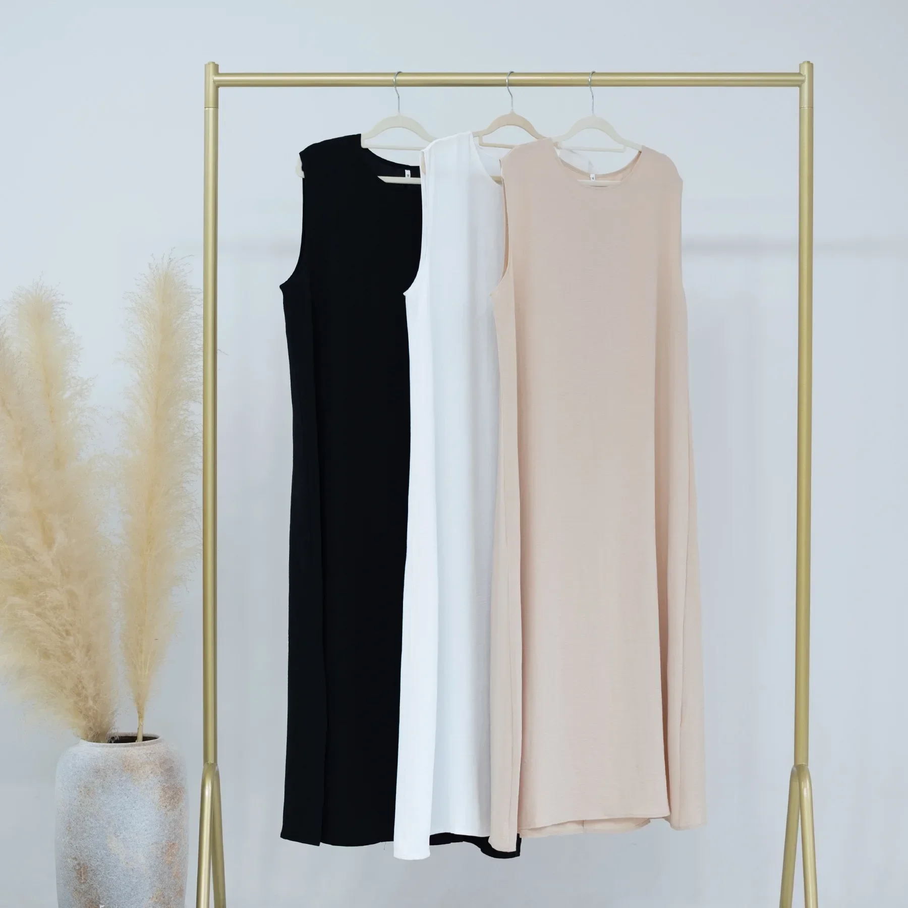 Under Abaya Inner Dress Winter Islamic Inside Robe Abayas Slip Sleeveless Dresses Lining Muslim Base Wear for Women Dubai Turkey