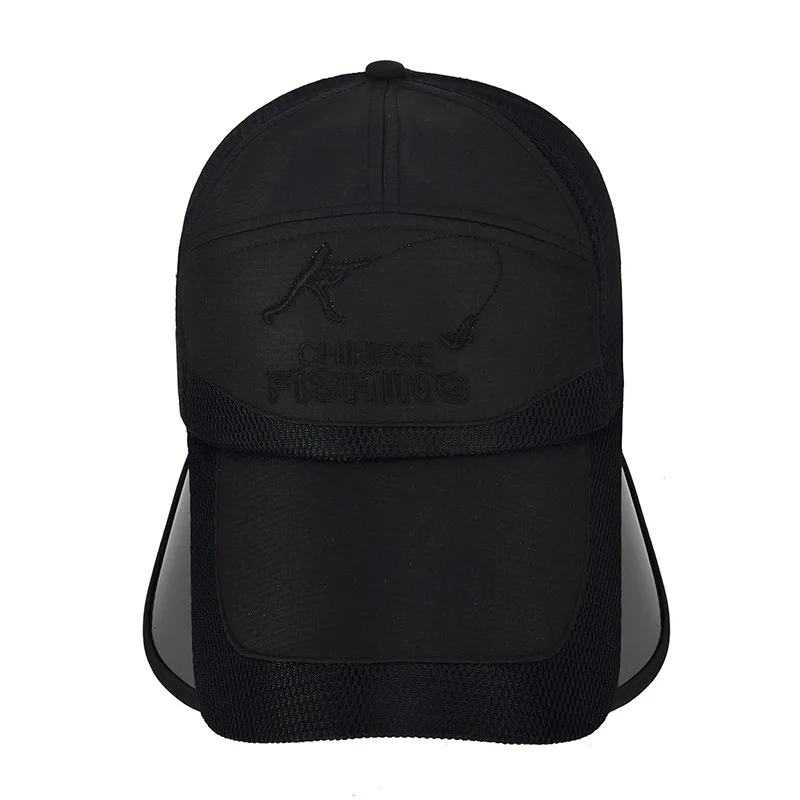 Outdoor Fiing Cap Breathable Sun Hat Large Brim Baseball Cap Windproof UV Protection Cycling Retractable Sunade Cap for M...