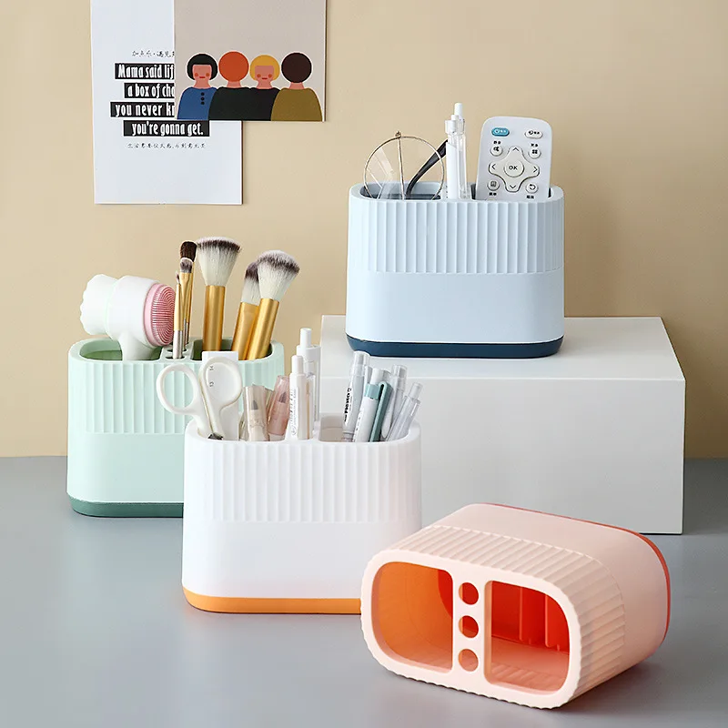 

Large Capacity Solid Color Pen Holder Simple Multi Grid Desktop Stationery Pen Holder Storage Box