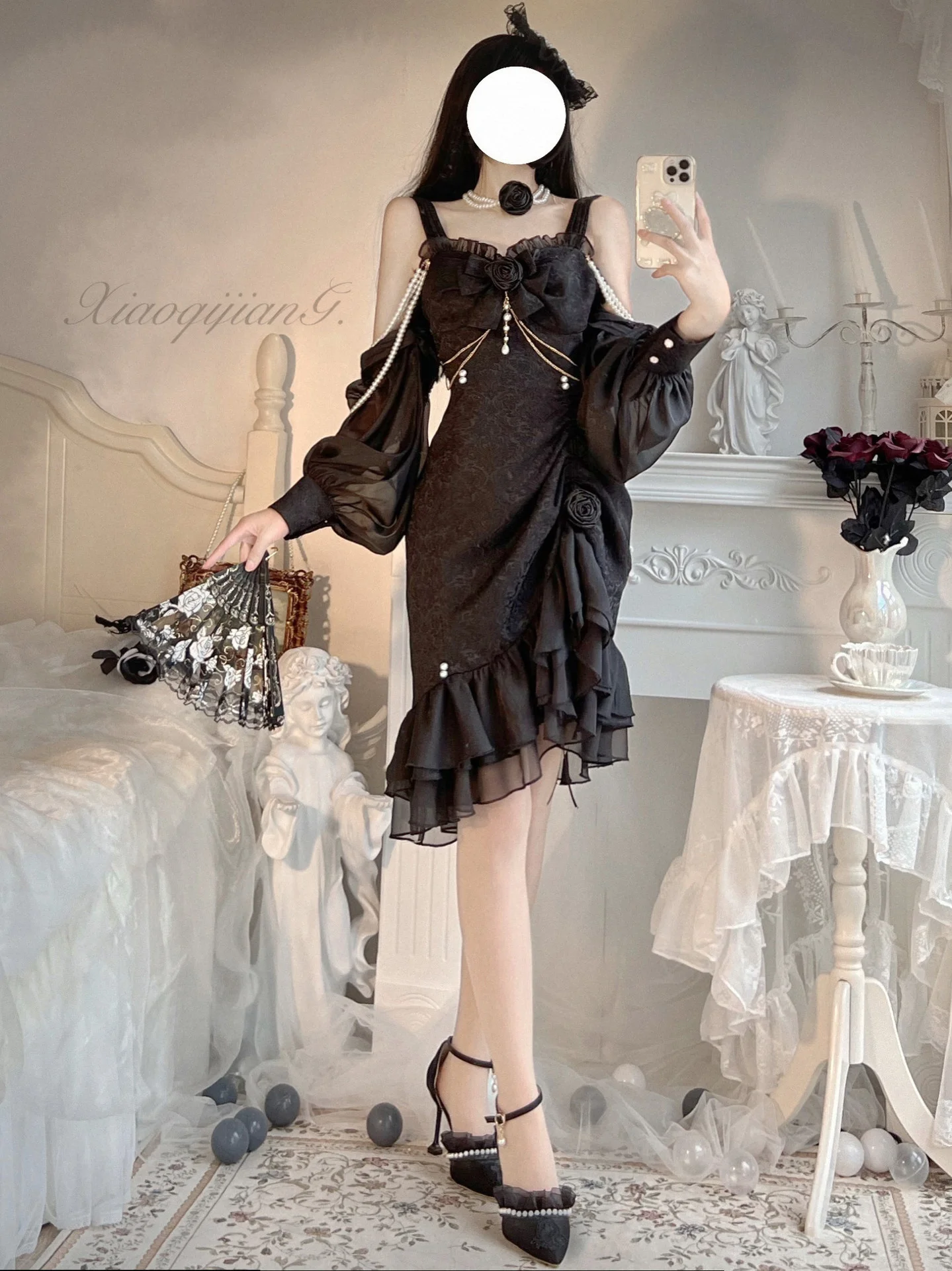 Women Sexy Dress Gothic Girl Dress Chinese Style Cheongsams Lolita Lolita Costume Halloween Cosplay